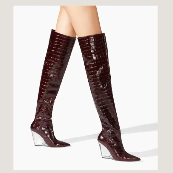 Stuart Weitzman LUCITE 100 WEDGE BOOT - Picture 1 of 12